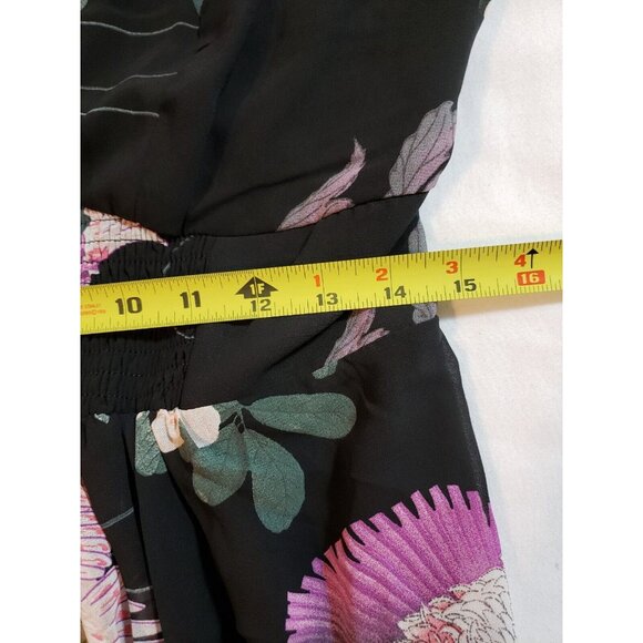 City Chic Maxi Mila‎ Black Floral Adjustable Strap Maxi Dress 12 New - Picture 9 of 11